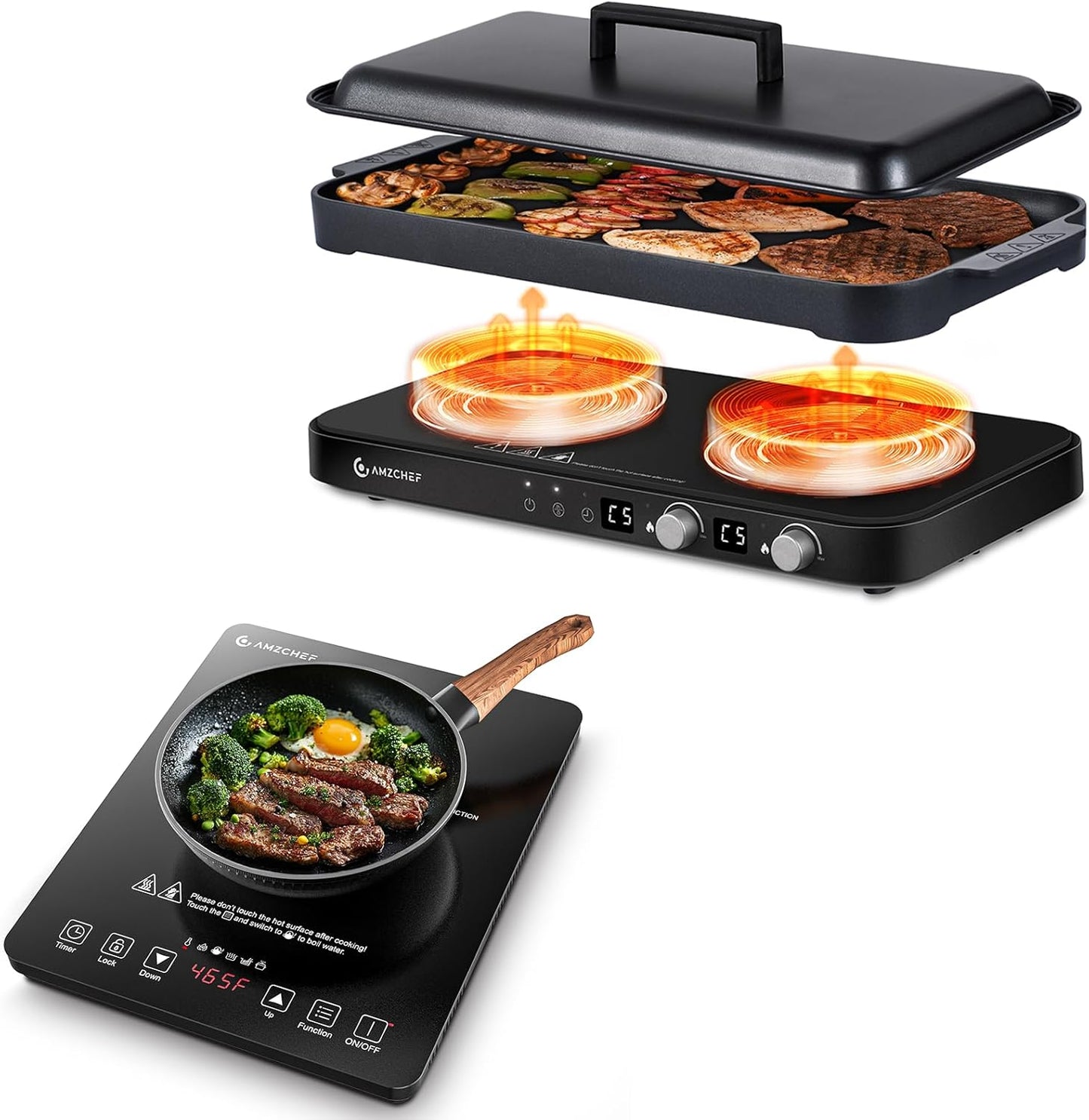 AMZCHEF Double Induction Cooktop & AMZCHEF Portable Induction Cooktop