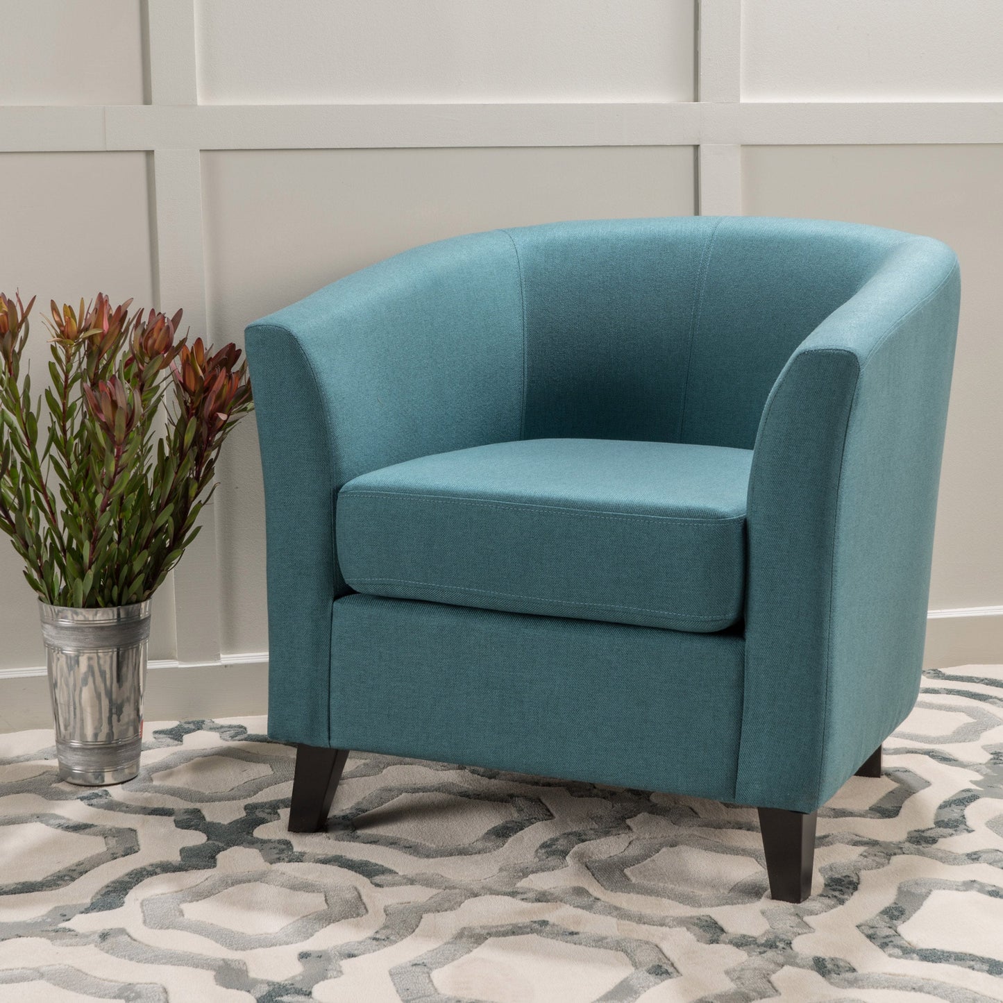 Christopher Knight Home Preston Dark Teal Fabric Club Chair
