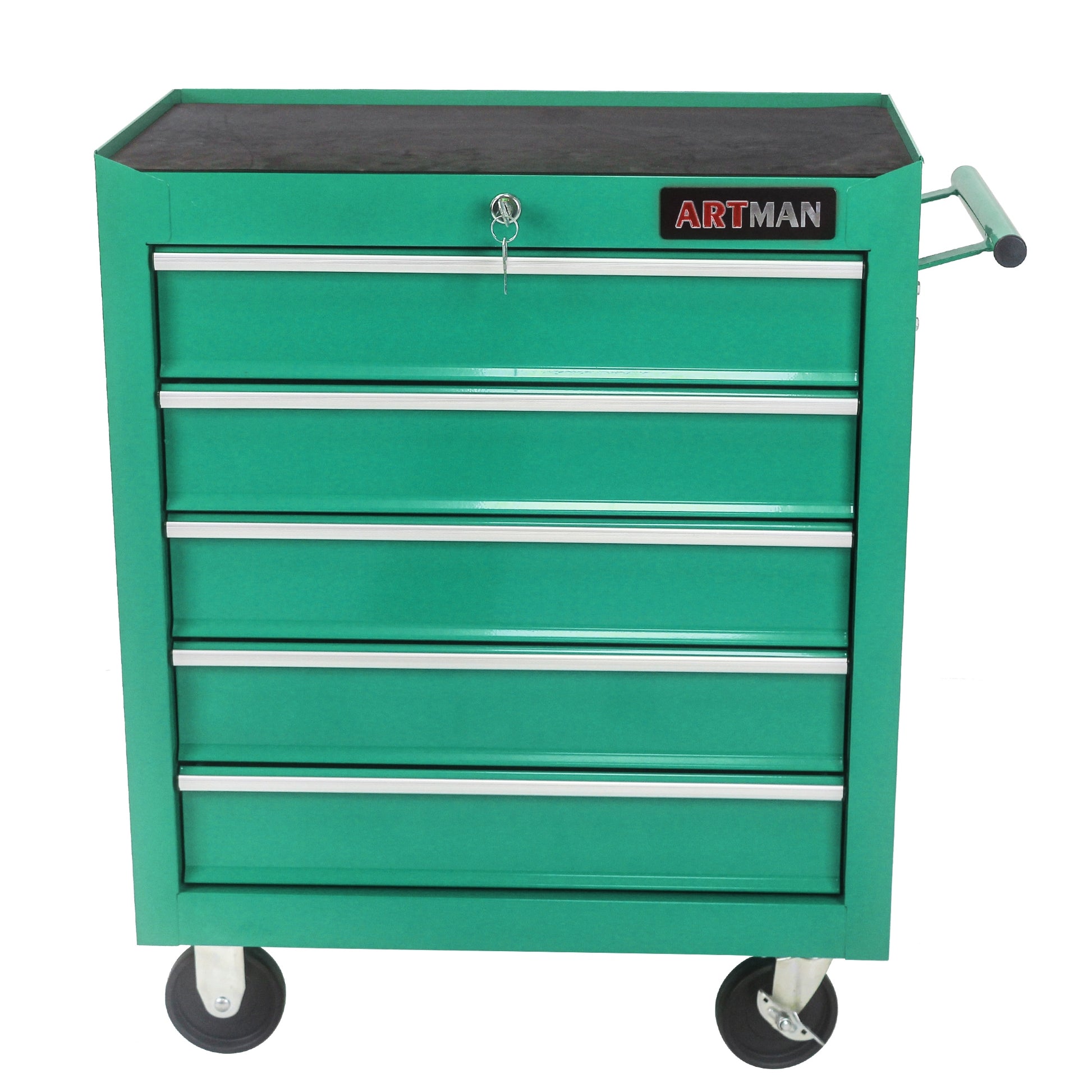 Tatayosi 5-Drawer Tool Chest Storage Cabinet with 4 Wheels and Locking System for Garage Storage GREEN