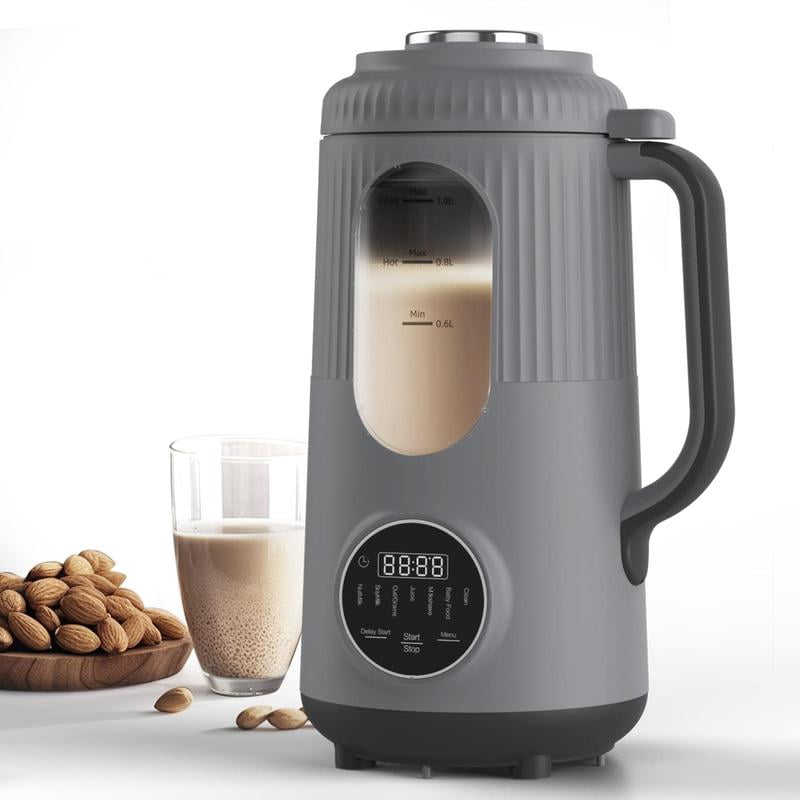 8 in 1 Nut Milk Maker Blender, 32ozHomemade Soy, Almond, Oat, Coconut, PlantBased and Non Dairy Beverages, AutomaticSoybean Machine With Delay Start/KeepWarm/Boil Water, Cream,