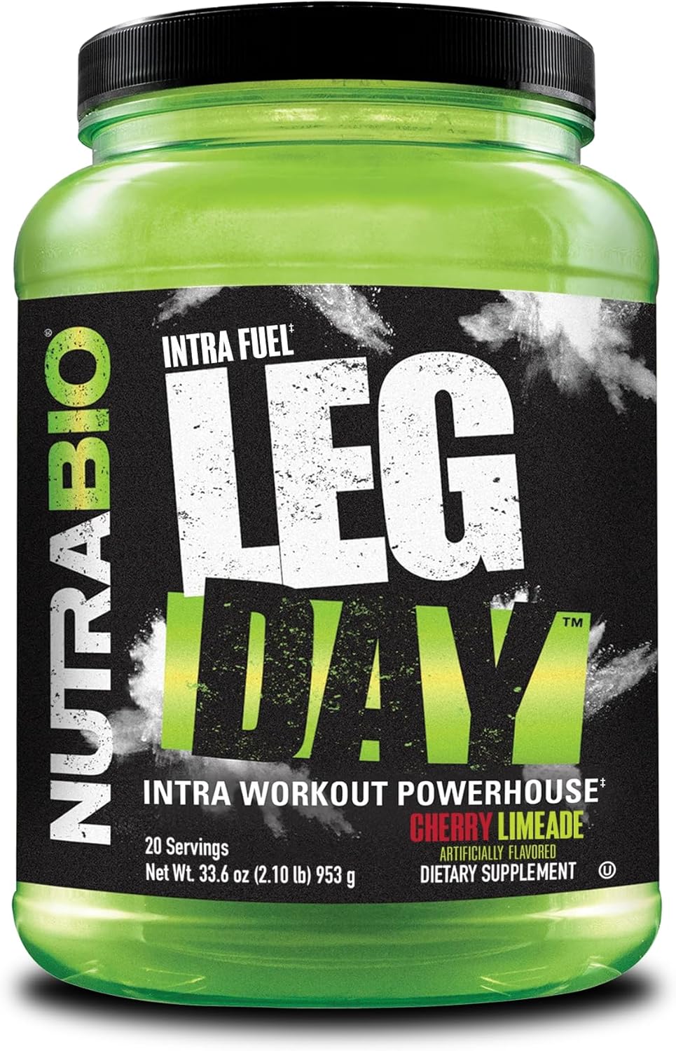 NutraBio Leg Day Intra Workout Powder \u2013 Advanced Carb Supplement with Cluster Dextrin & Electrolytes \u2013 Carb Powder with EAAs\/BCAAs \u2013 Cyclic Dextrin for Performance \u2013 Cherry Lime, 20 Servings