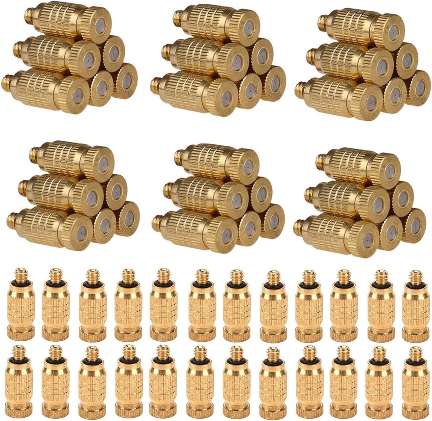 Pfeilzieher 60pcs high Pressure Brass Mister Nozzle misting nozzles for Outdoor Cooling System atomizing misting Sprayer Fog nozzles for Garden humidification Landscaping dust Control Size 0 15mm