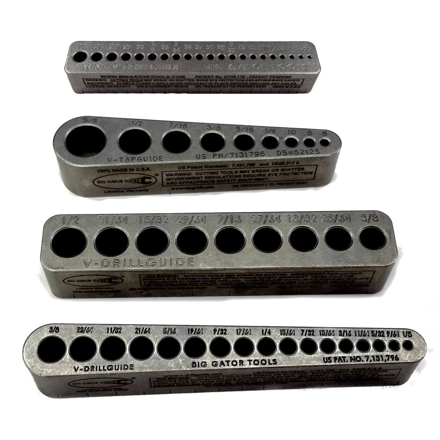 Big Gator Tools BGT 4-Pack Precision Drill Guide SAE + Number Hole Sizes 4pc Kit by Blue Star Nutraceuticals