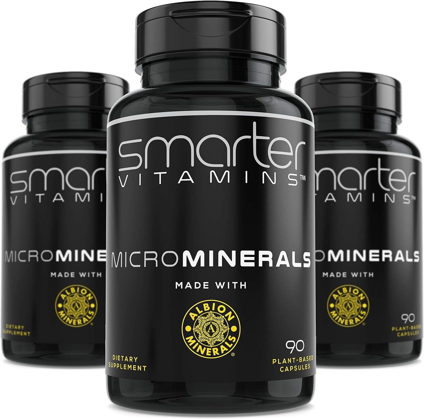 (3 Bottles) 15mg Zinc Glycinate from Albion® 6 Essential Trace Bisglycinate Minerals, Manganese, Boron, Chromium, Selenium, Molybdenum Supplement 90 Plant-Based Vegan Capsules
