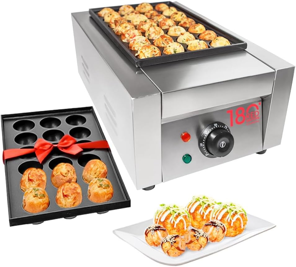 ALDKitchen Takoyaki Grill | Electric Takoyaki Maker | Nonstick Coating | 110V (28 Pcs)