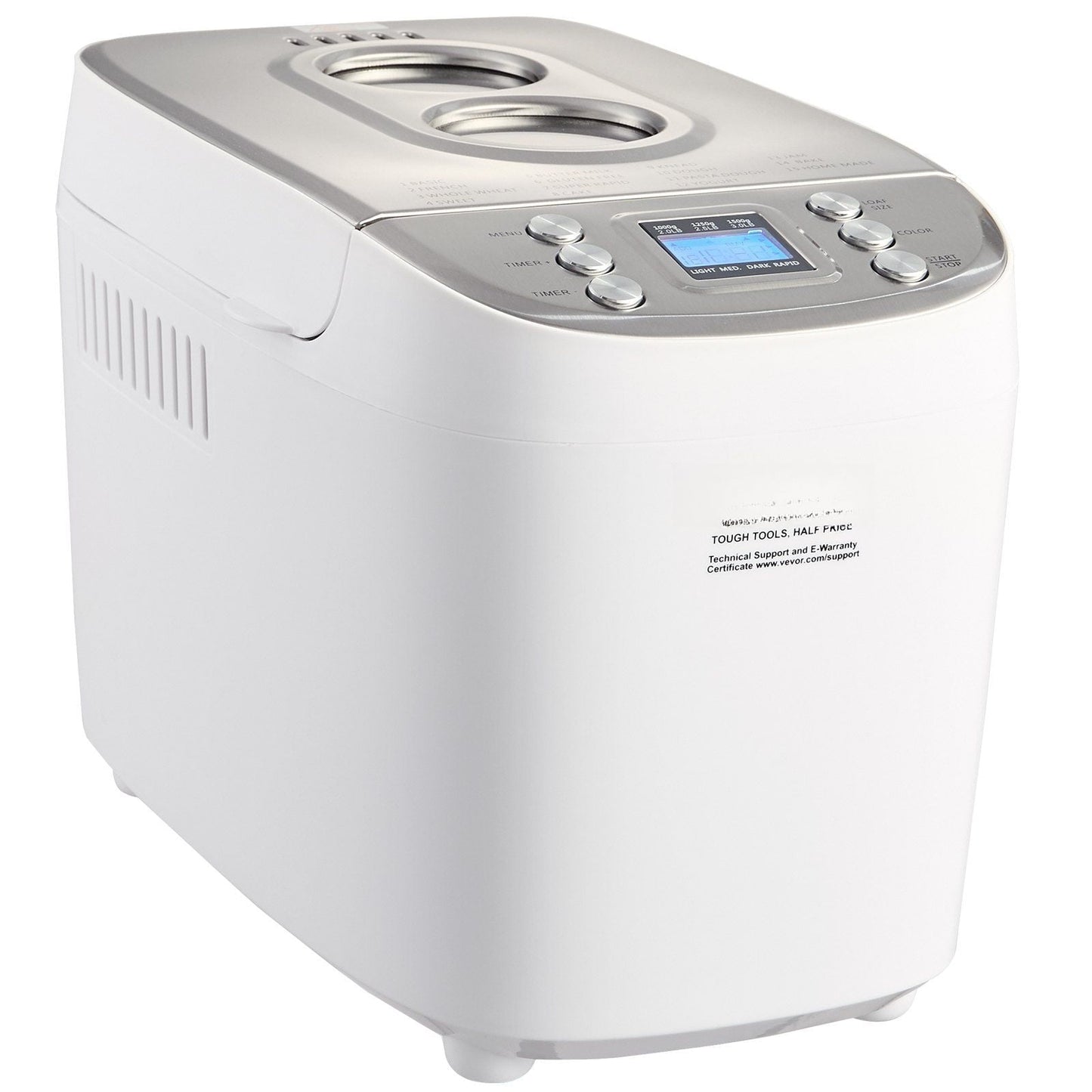 Bread Maker, 15-in-1 3LB Dough Machine, Nonstick Ceramic Pan Automatic Breadmaker with Gluten Free Setting, Whole Wheat Bread Making, Digital, Programmable, 3 Loaf Sizes, 3 Crust Colors, White