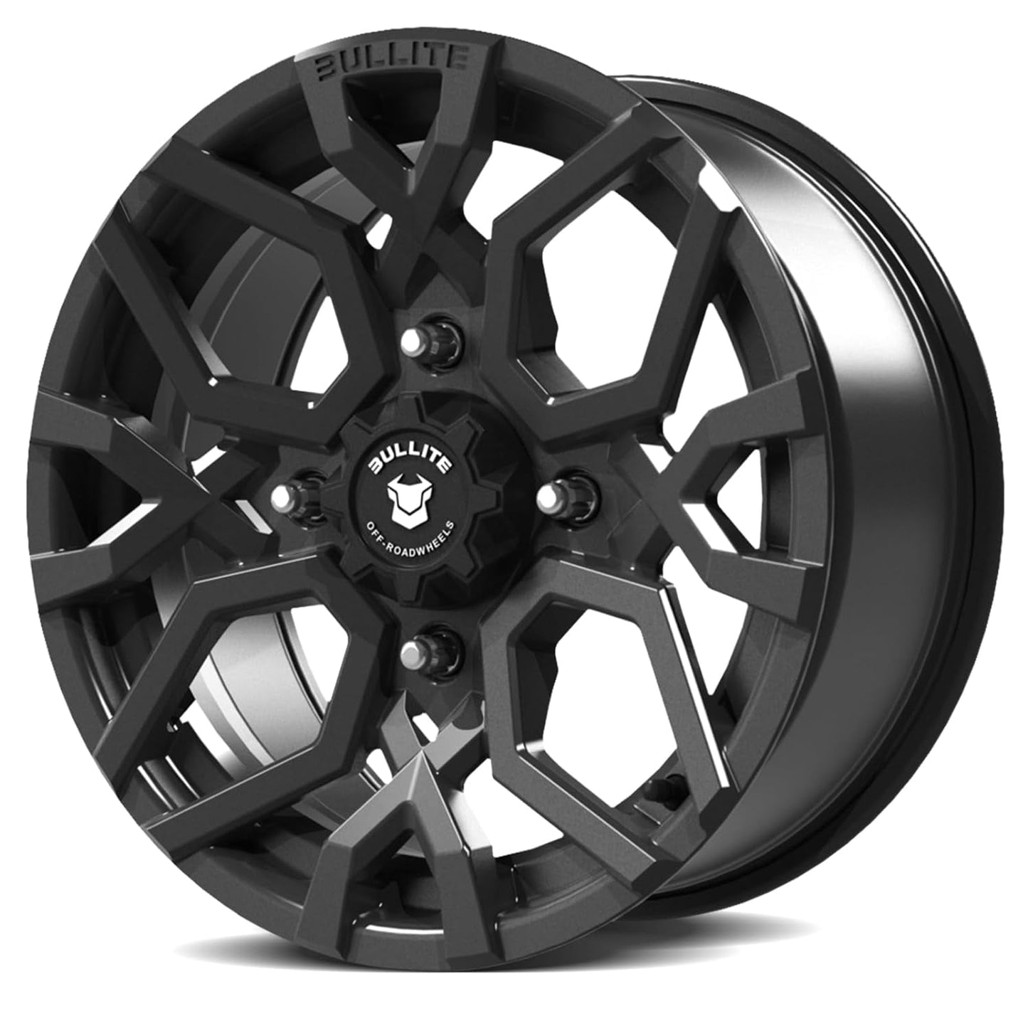 Bullite Wheels BT-07 Caster UTV ATV SXS Rims Gunmetal Gray 14" | 4x137 | 5+2 Offset | Can-Am Maverick X3 Commander Renegade Outlander Defender (14")