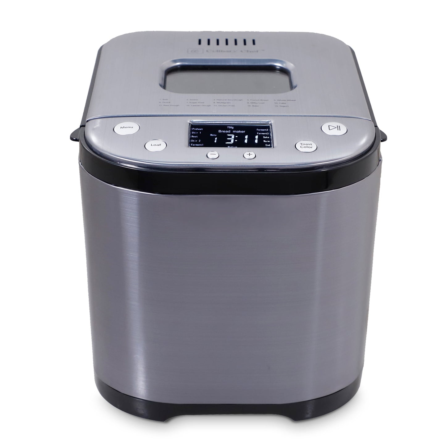 CULINARY CHEF Electric Stainless Steel Bread Making Machine - Black