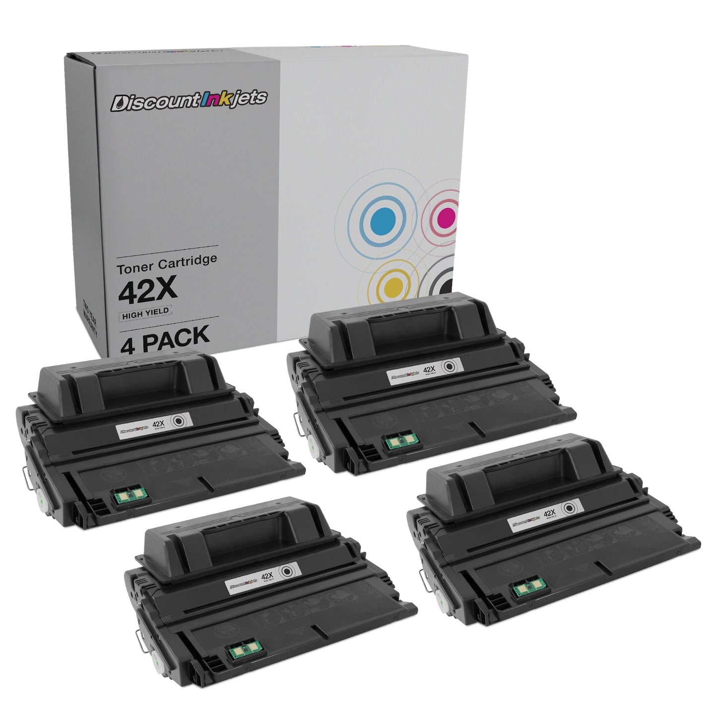 DI Compatible Toner Cartridge Replacements for HP 42X Q5942X HY (Black 4pk) Compatible with LaserJet 4240, 4240n, 4250dtn, 4250n, 4250tn, 4350, 4350dtn, 4350n