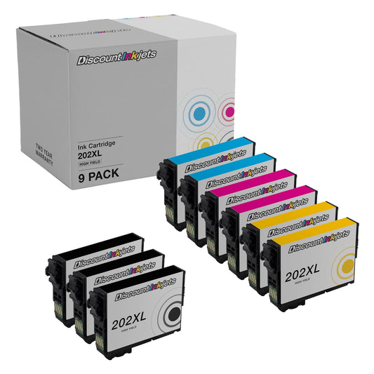 DI Ink Cartridges for Epson 202XL HY (3 Black, 2 Cyan, 2 Magenta, 2 Yellow) Compatible with Epson Expression XP-5100 WorkForce WF-2860