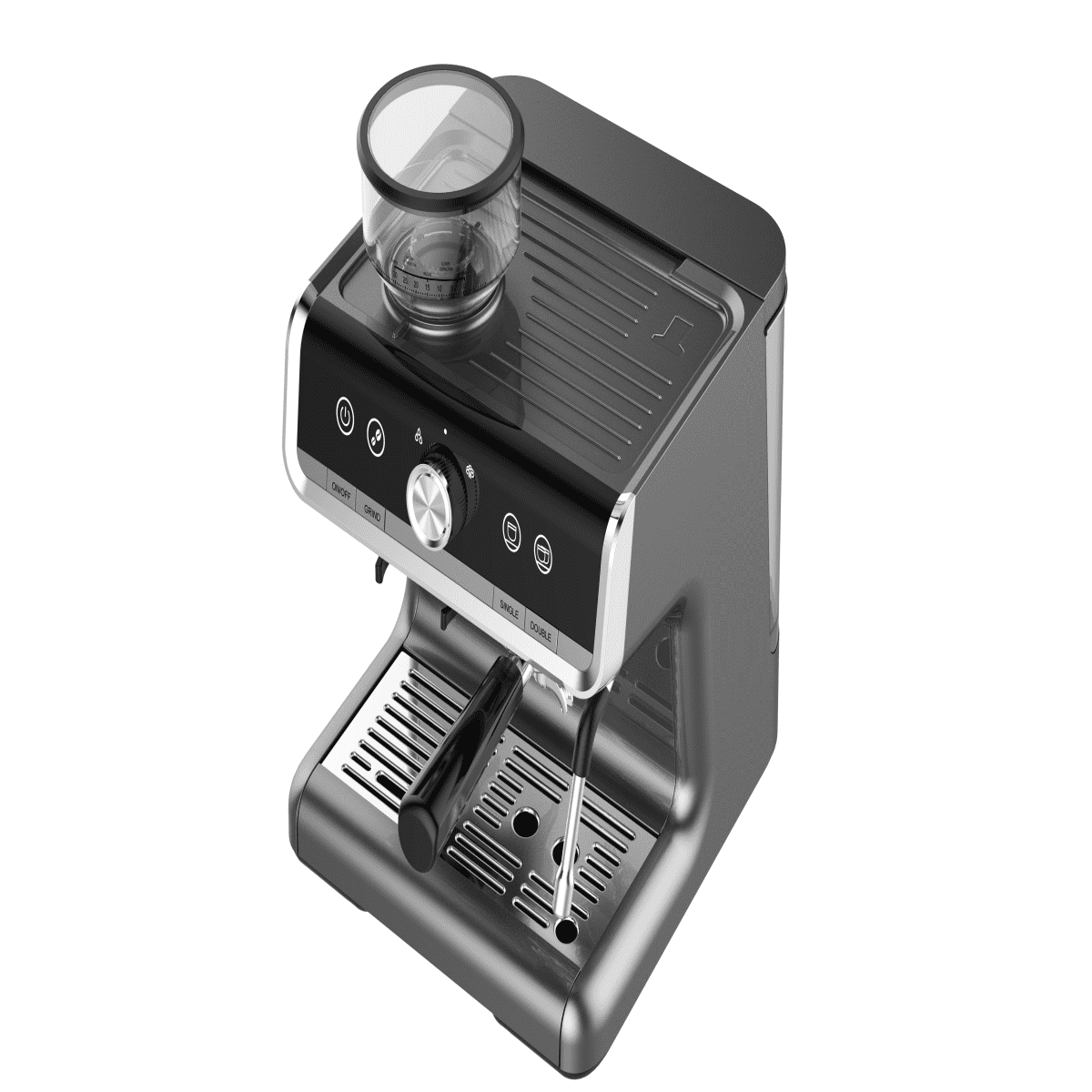 Espresso Machine for Cappuccino Latte 20 Bar Espresso Maker with Milk Frother Steam Wand Fast Heating Silver