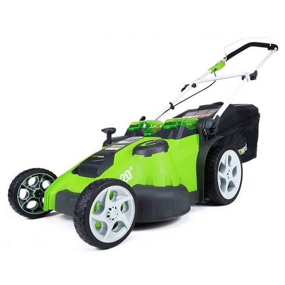 Greenworks 20-Inch 40V G-MAX Cordless Lithium-Ion 2-in-1 Twin Force Lawn Mower, Batteries Included 25302