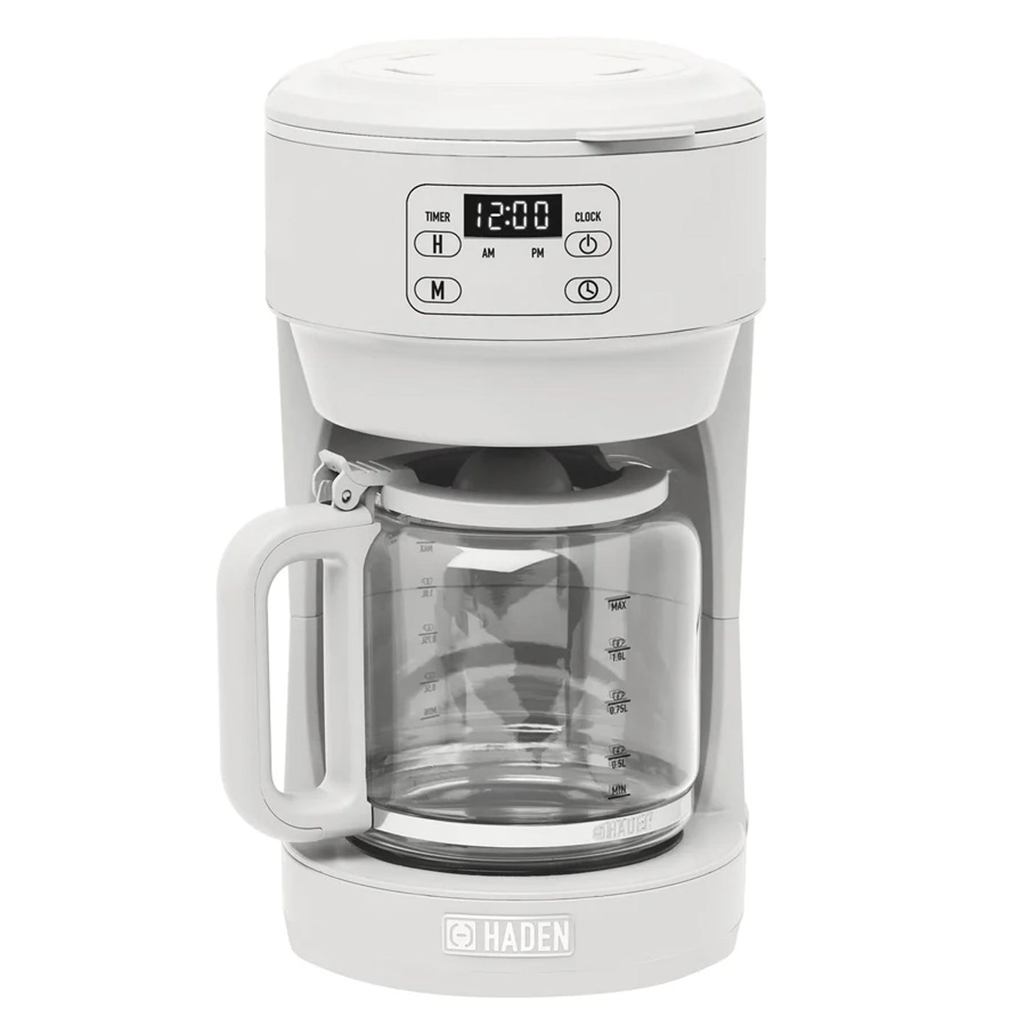 Haden Chelsea 10 Cup Digital Drip Coffee Maker with Glass Carafe, Ivory