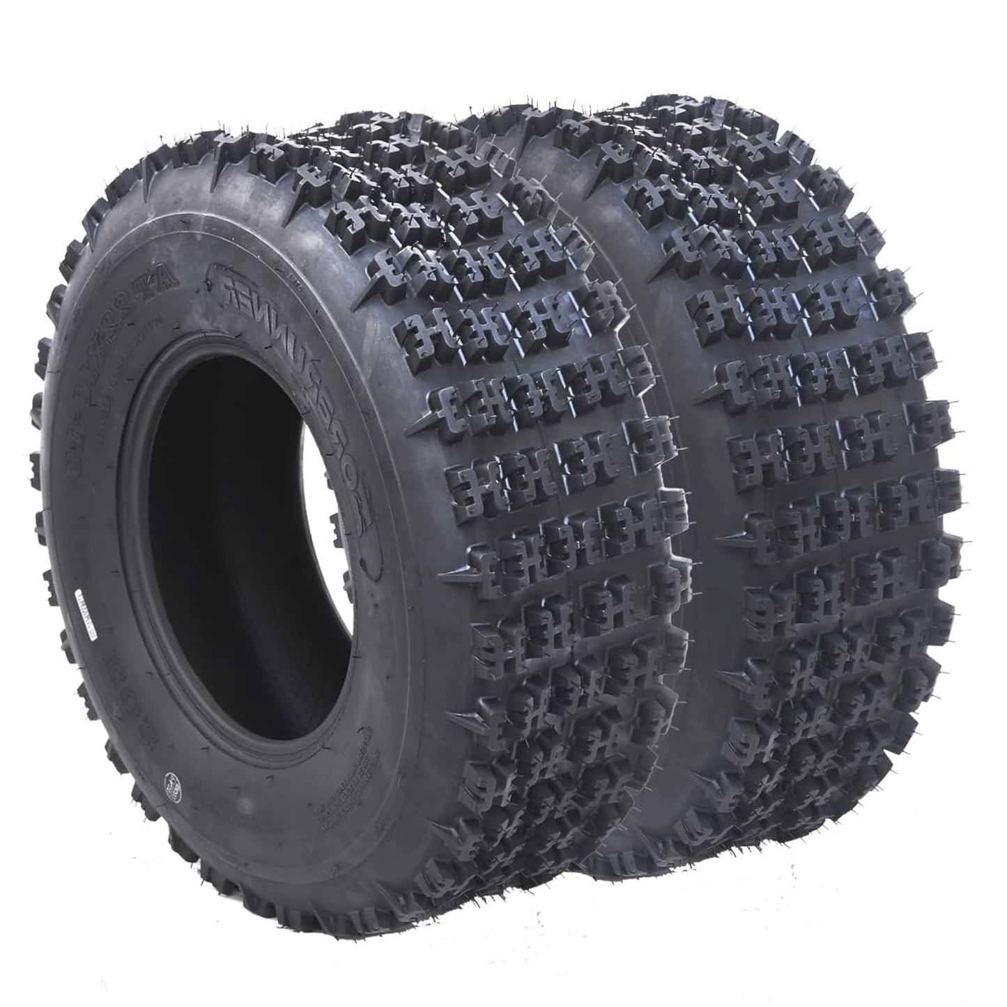 Telyswee 2 Pack 20x10-10 ATV Tires, 4PR All Terrain 20x10-10 TL ATV UTV Trail Sand Mud Off-Road Tires, Tubeless, Black