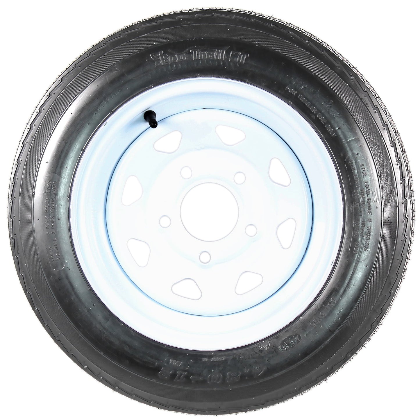 eCustomrim Trailer Tire Rim 4.80-12 480-12 4.80 x 12 12" Load C Tire 5 Lug White Wheel