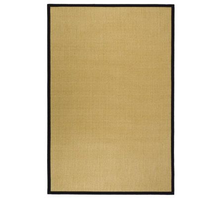 Serenity Solid Natural Fiber Sisal 4' x 6' Rugwith Border