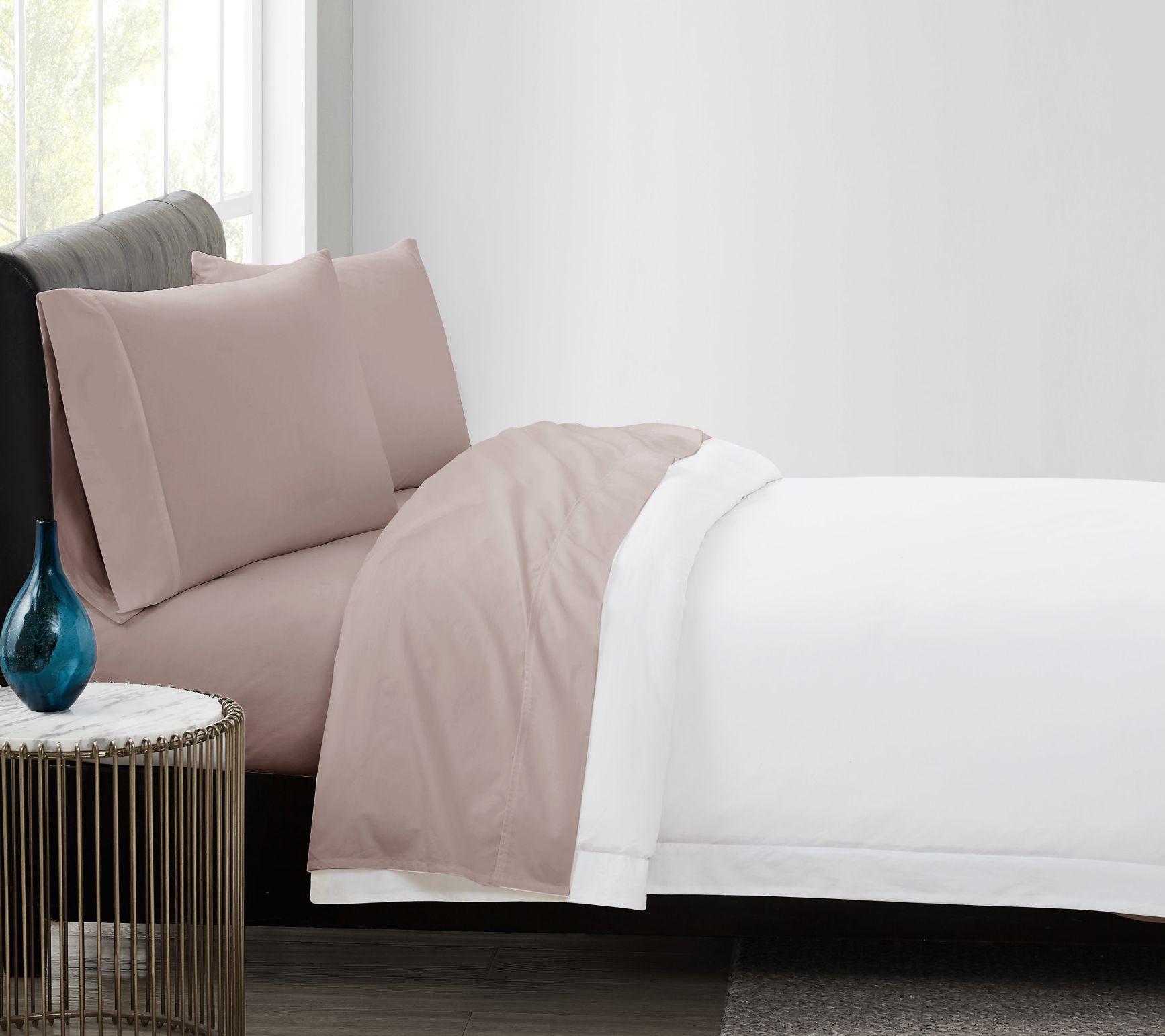 Vince Camuto 400TC Percale King 4 Piece Sheet Set