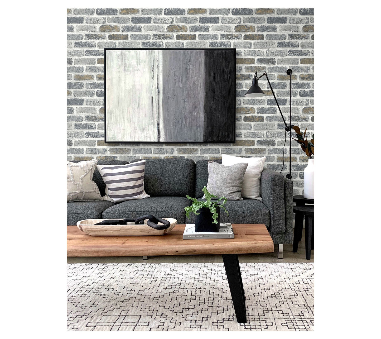 Seabrook Designs Vintage Faux Brick Unpasted Wa llpaper