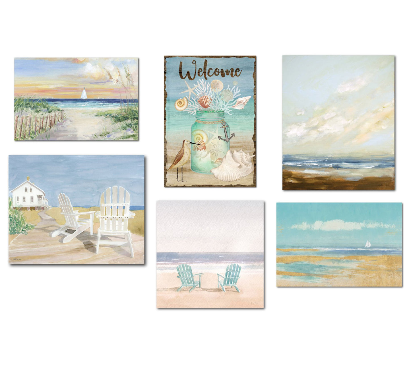 Courtside Market Coastal Tranquility II 6 PieceCanvas Set