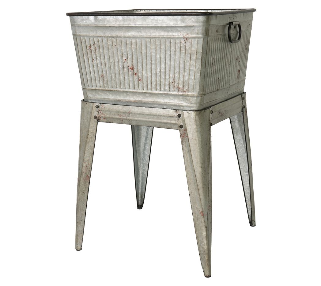 Barbara King 20" Galvanized Raised Tub Planter