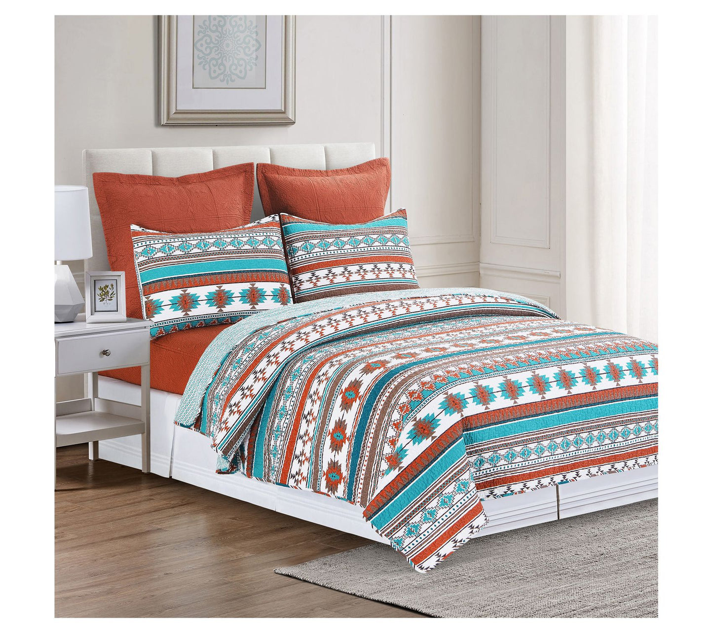 C&F Home Aqua Valley 2-Piece Cotton Twin QuiltSet