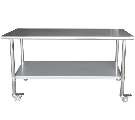 Sportsman Series Rolling Stainless Steel Work Table- 24" x 72"