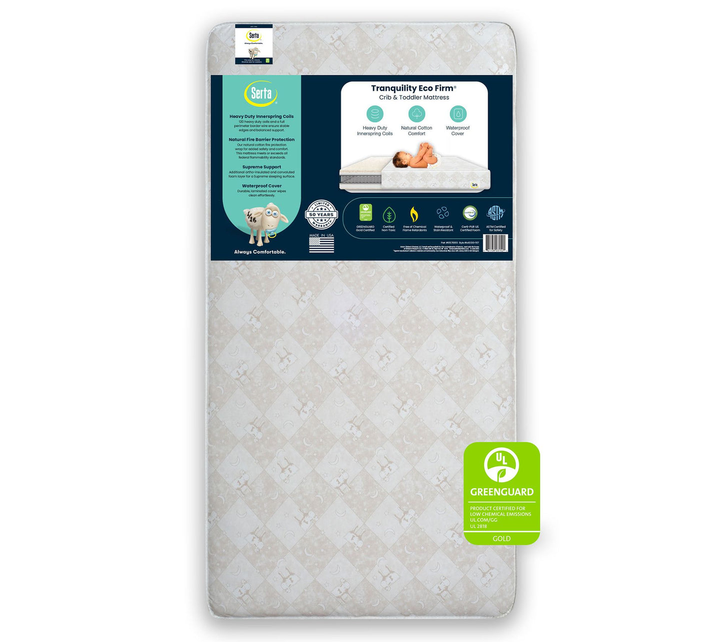 Serta Tranquility Eco Firm 2-Stage Premium BabyCrib Mattress