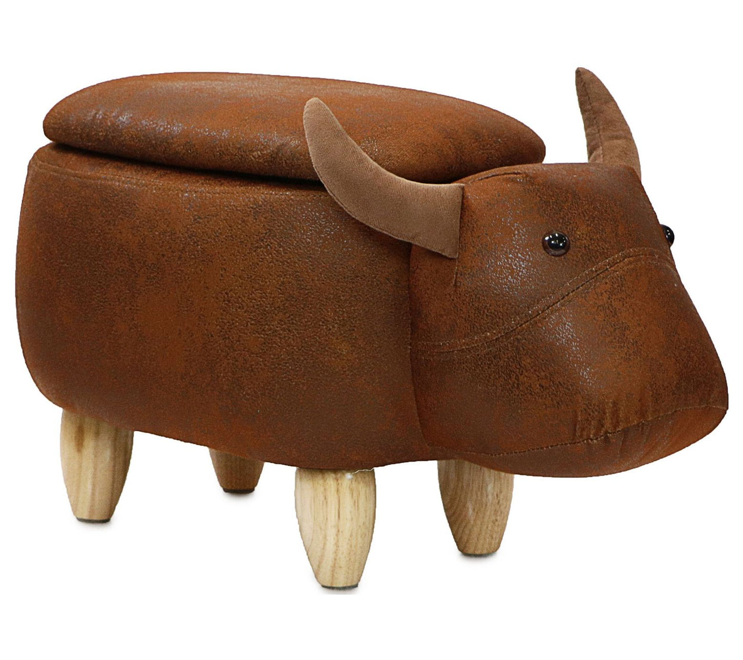 Critter Sitters 15" Seat Height Brown Cow Storage Ottoman