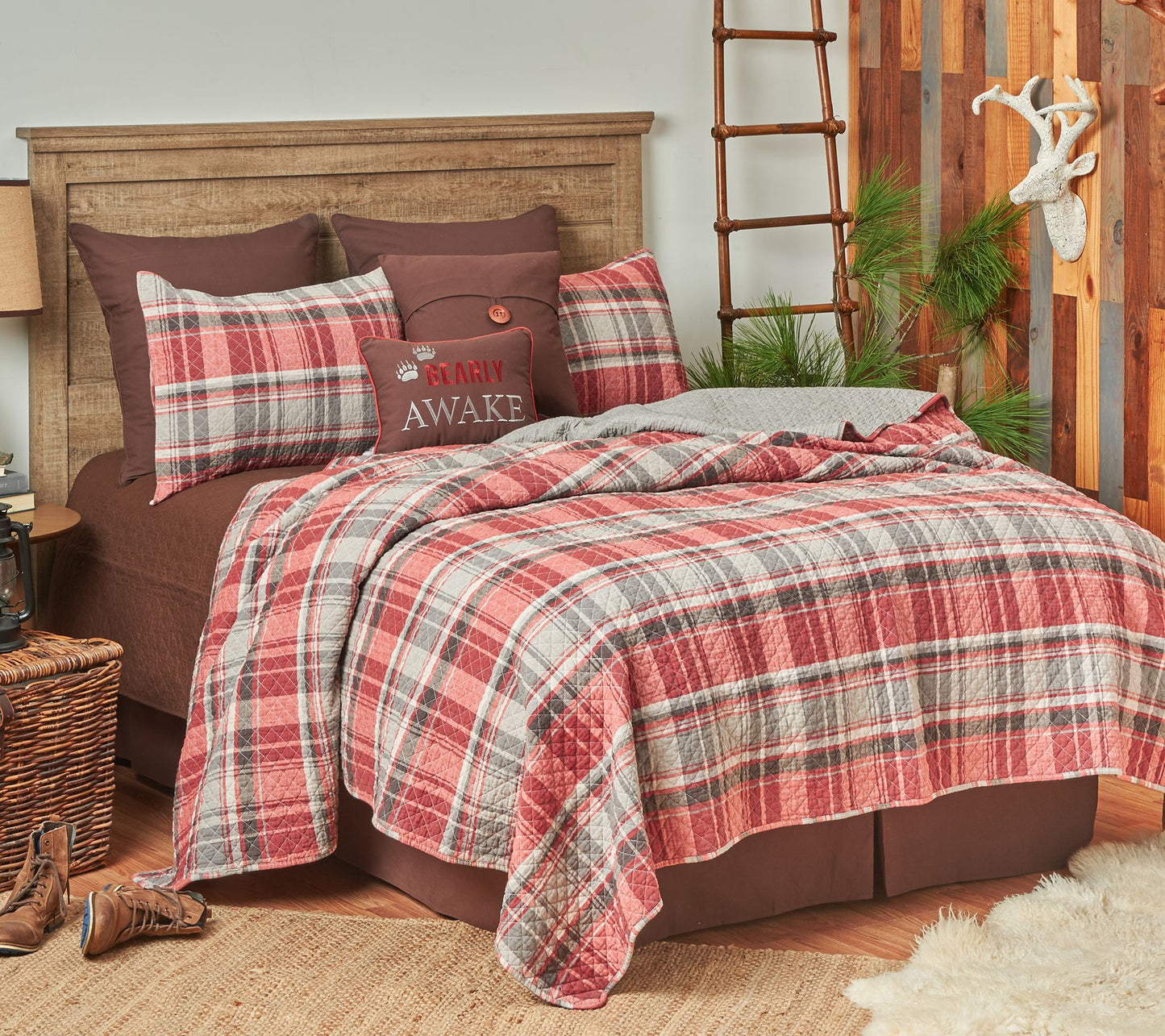 Saffron Plaid Full/Queen Quilt Set by Valerie