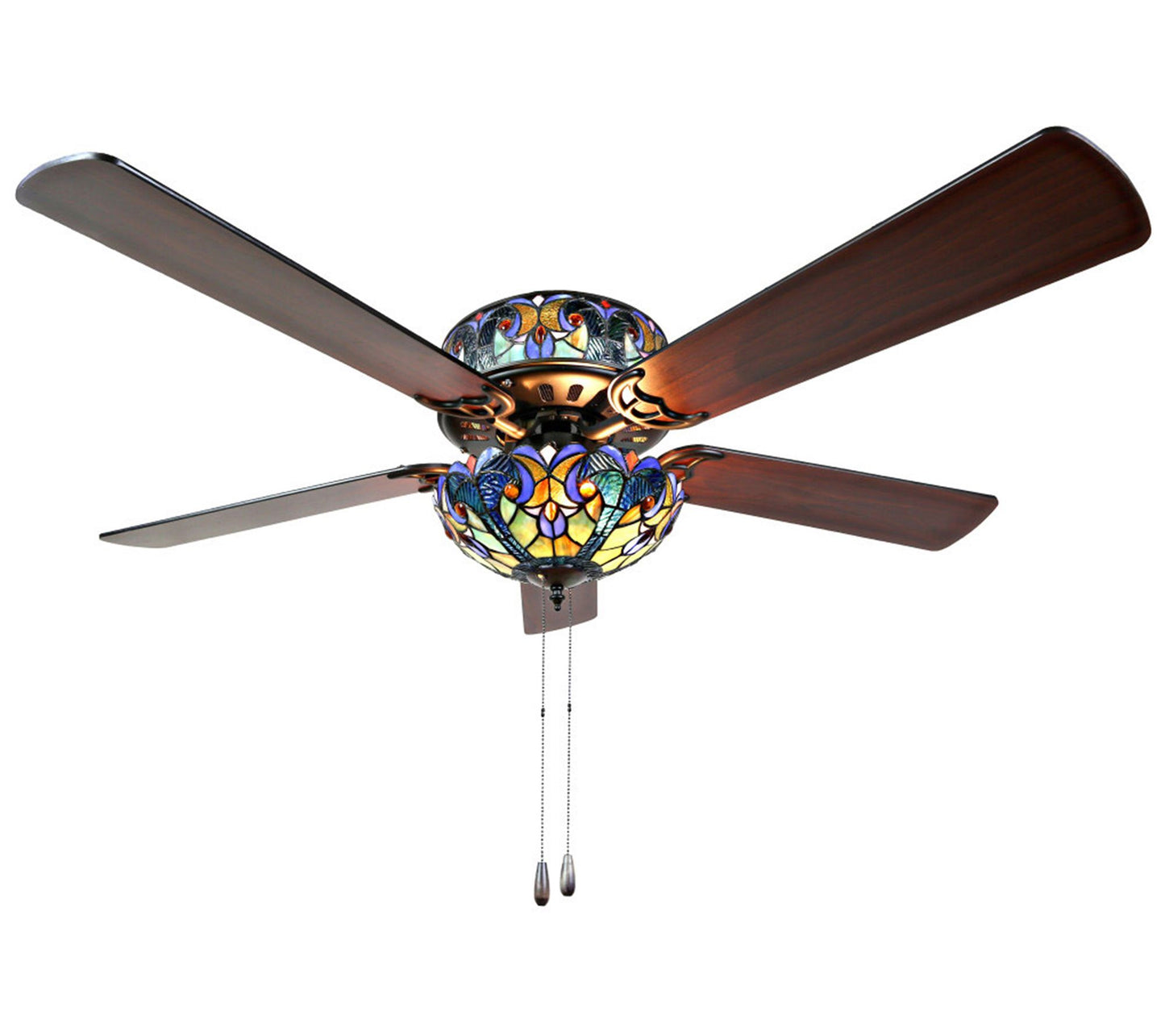 River of Goods 52"W Halston Blue Stained Glass Ceiling Fan