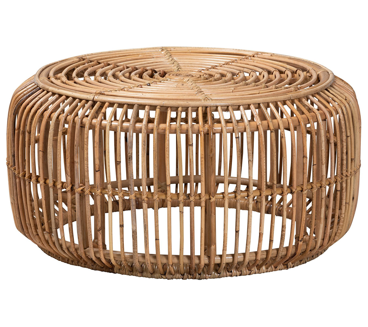 Aliane Natural Brown Antiqued Rattan Coffee Tab le
