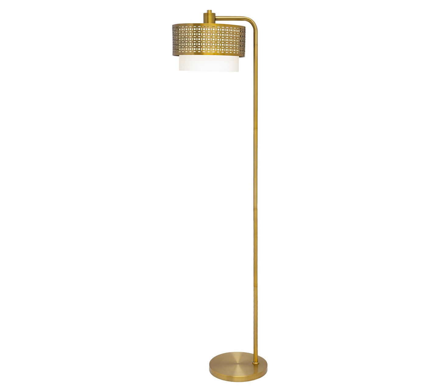 River of Goods 65.25"H Ximena Gold Drum Shade Floor Lamp