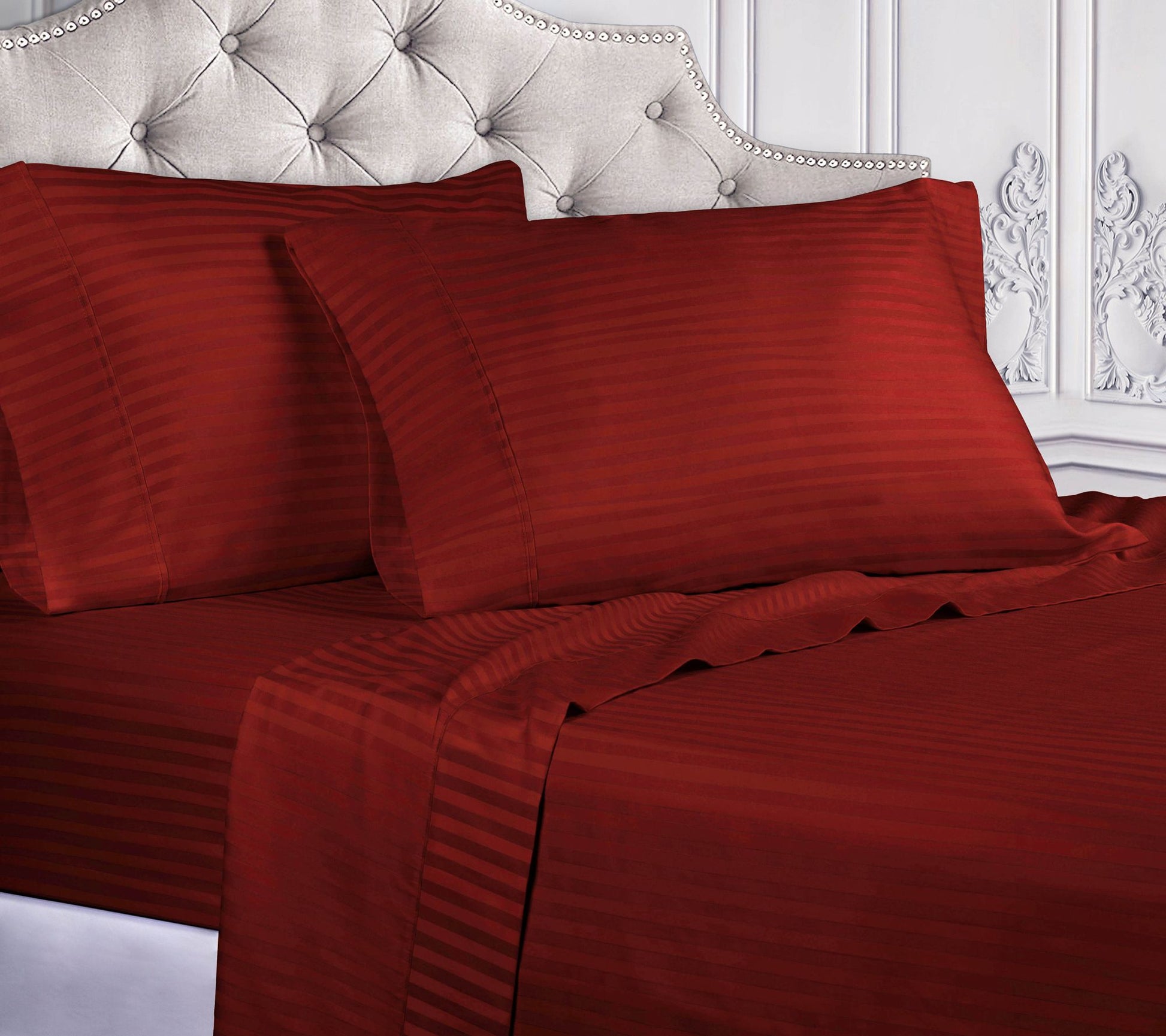 Superior 400TC Egyptian Cotton Stripe Sheet Set , Twin