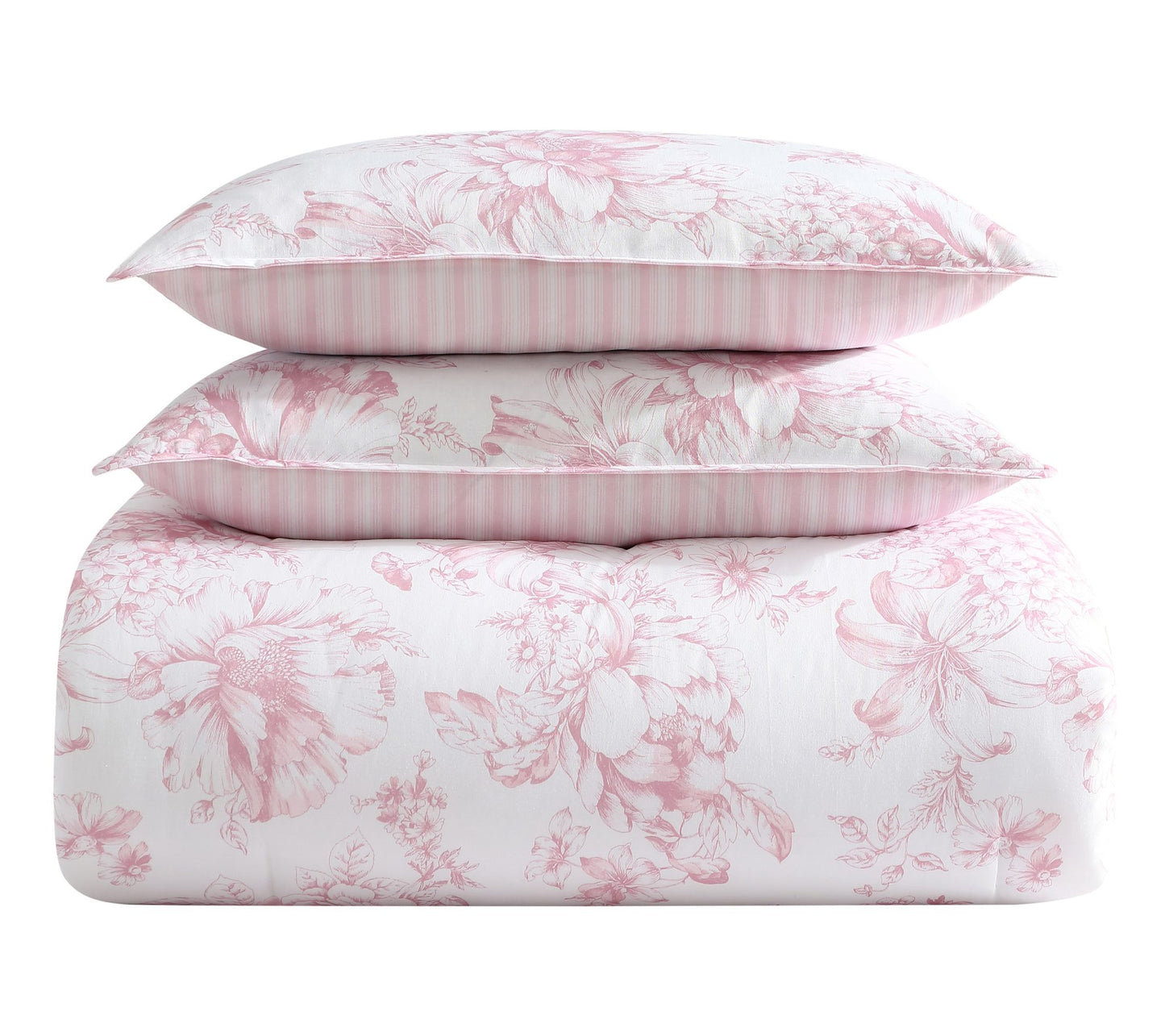 Laura Ashley Delphine Pink Twin Comforter Sham Set