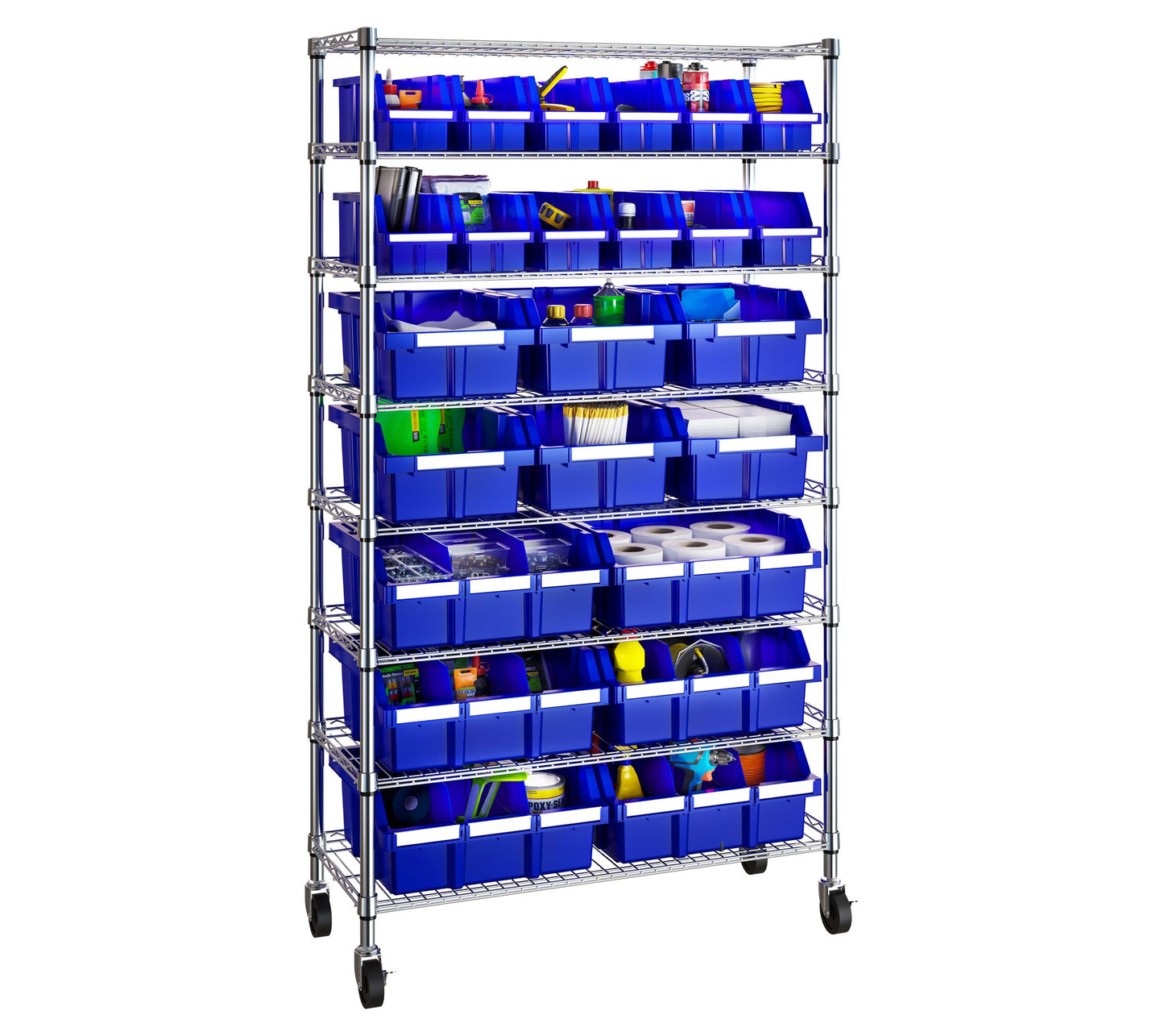 Seville Classic s 8-Tier NSF 24 -Bin Rack Stora ge System