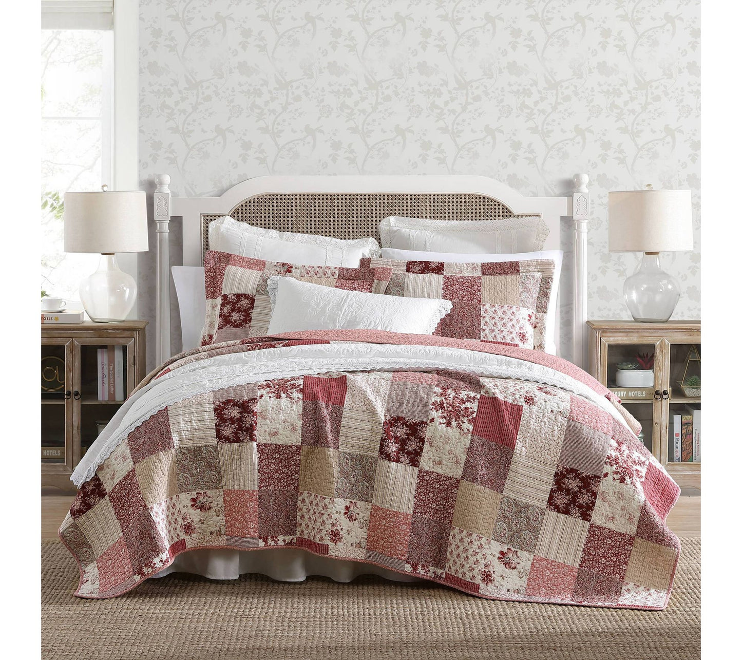 Laura Ashley Celina Patchwork Full/Queen QuiltSham Set