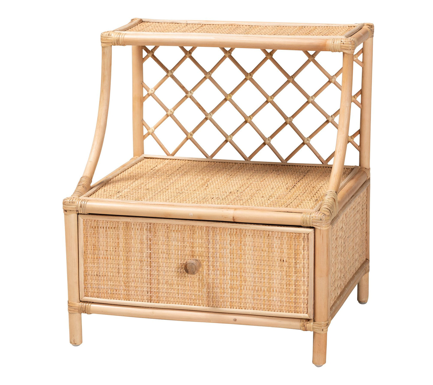 bali & pari Lalo Natural Brown Rattan Nightstand