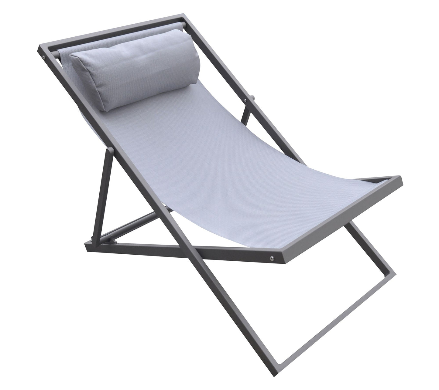 Armen Living Wave Outdoor Deck Chair in PowderCoated Finish