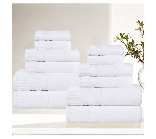 Superior 12-Piece Venice Zero Twist Cotton SoftTowel Set