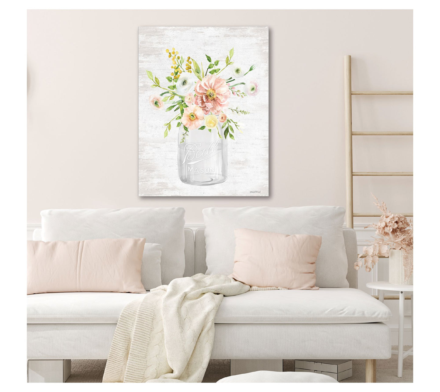 Courtside Market Spring Floral Bouquet Blush 30x40 Canvas Wall