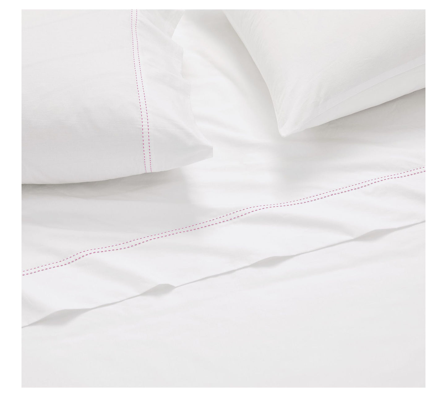 SCOUT Pick Stitch Cotton Percale Split King Sheet Set