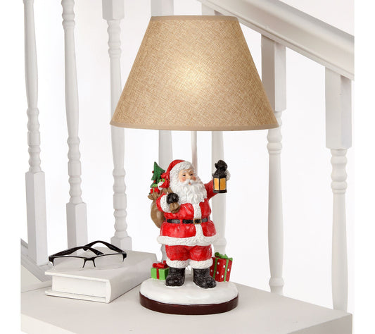 19" Cheerful Santa Lamp by Valerie
