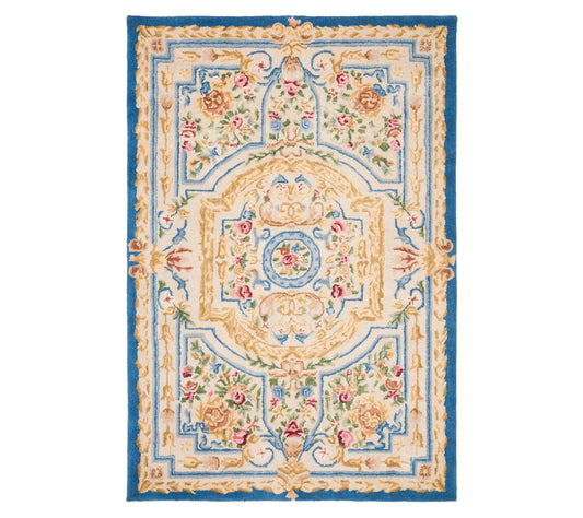 Savonnerie Palais Fleur Hand Tufted Wool 4' x 6'  Rug