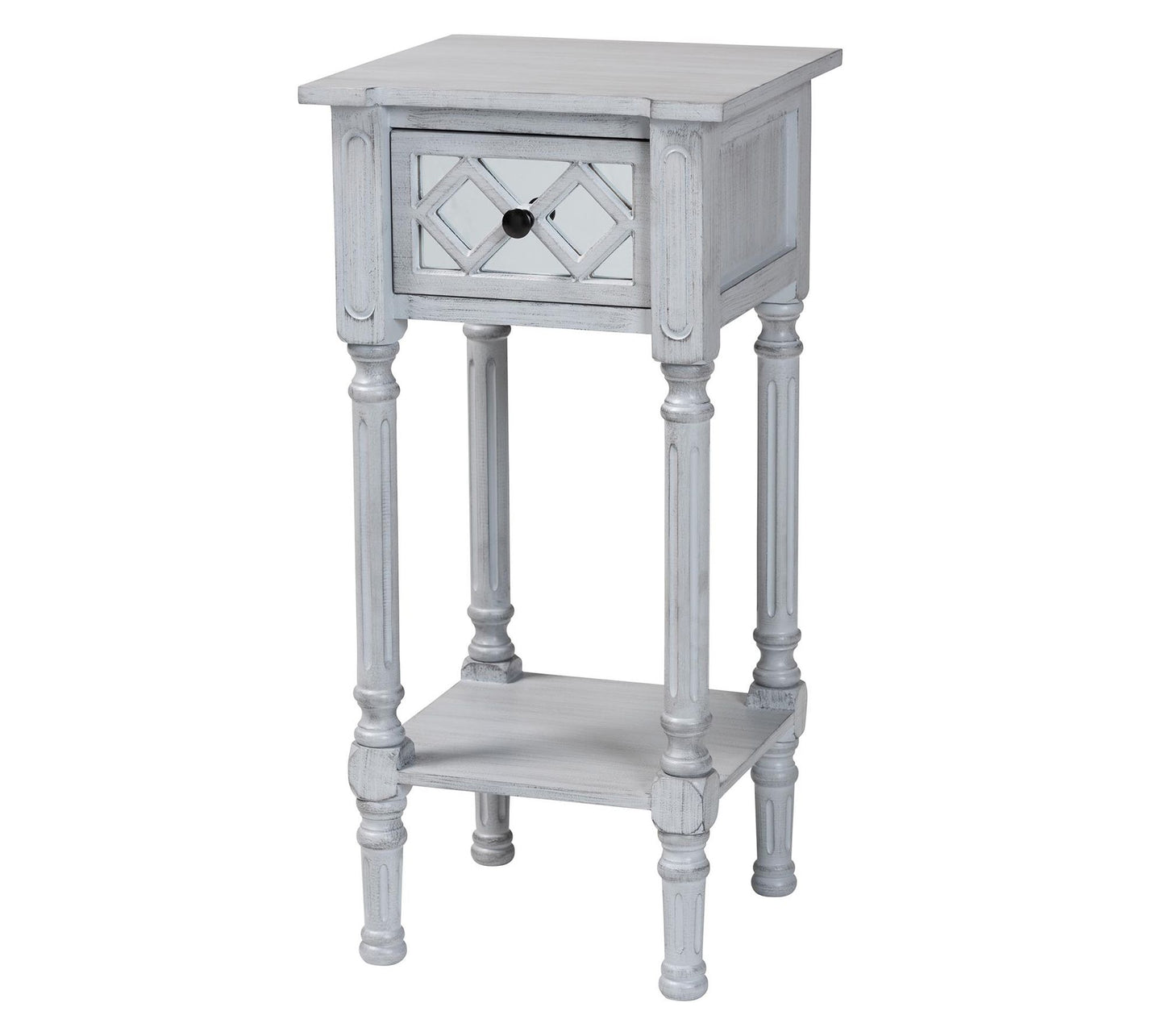 Baxton Studio Gellert Grey Wood 1-Drawer End Table