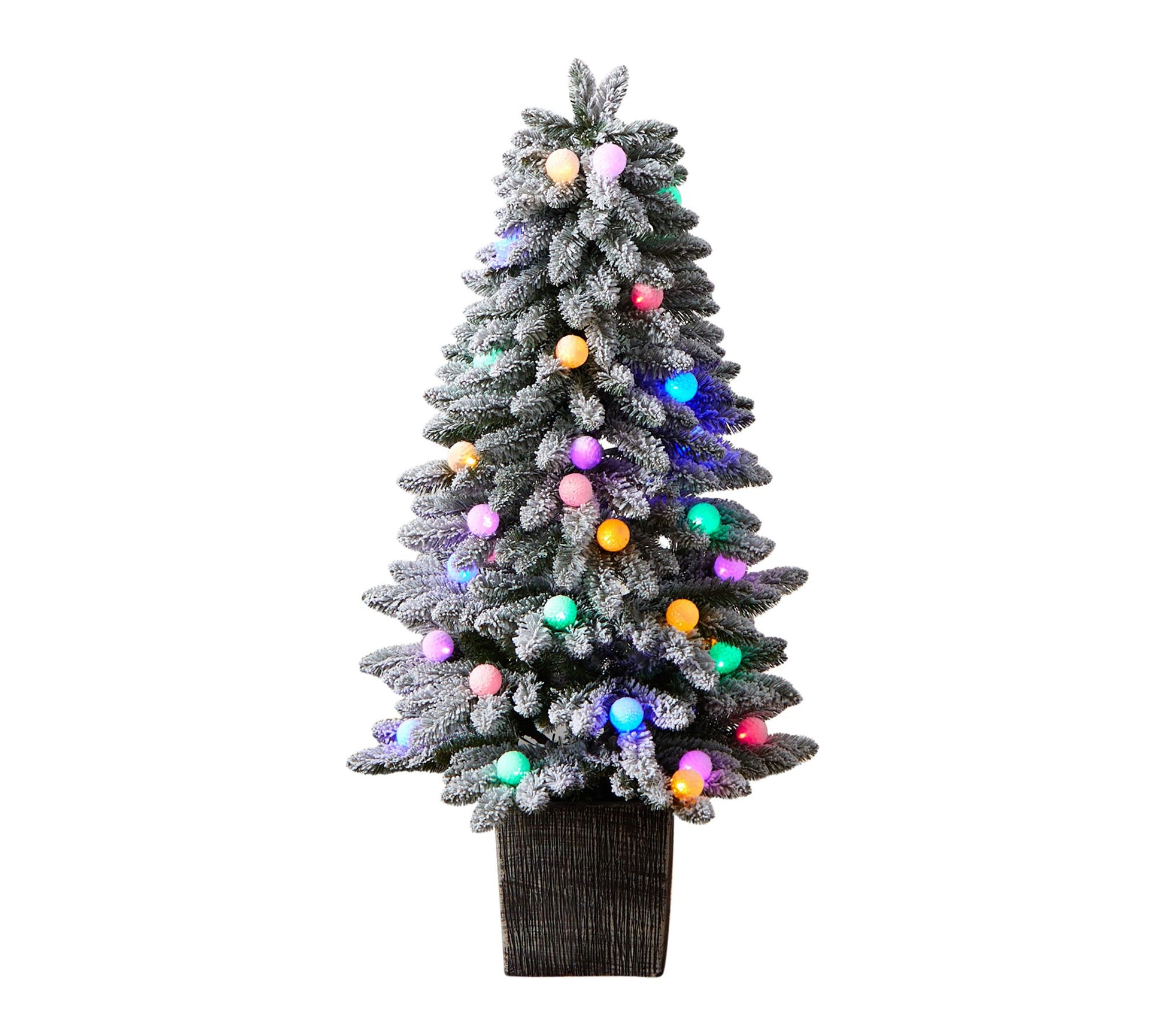 Nearly Natural 4' Winter Flocked Pre-Lit Tree