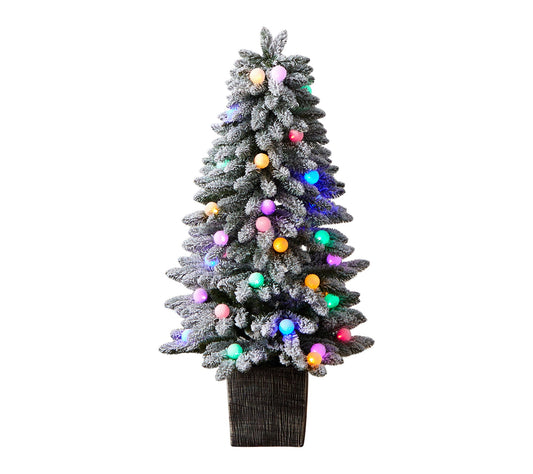 Nearly Natural 4' Winter Flocked Pre-Lit Tree