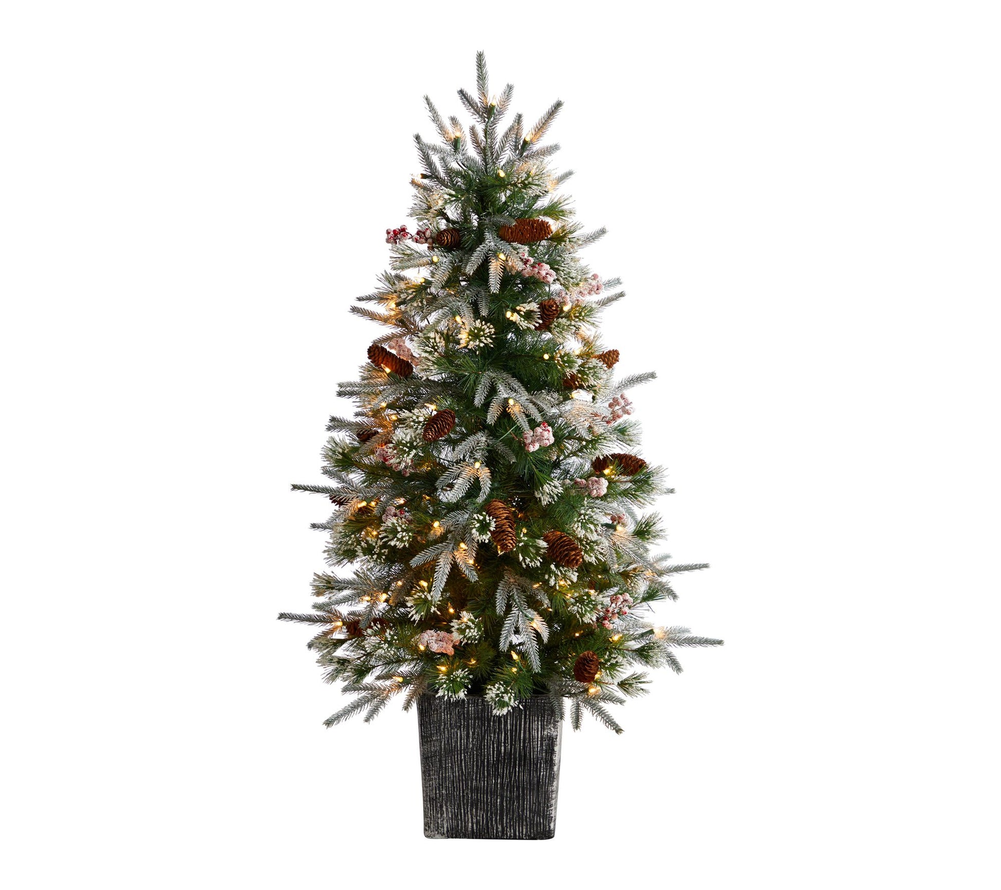 Nearly Natural 4' Frosted Tree Pre-Lit with 105LED lights