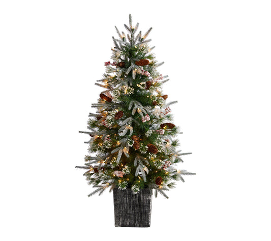 Nearly Natural 4' Frosted Tree Pre-Lit with 105LED lights