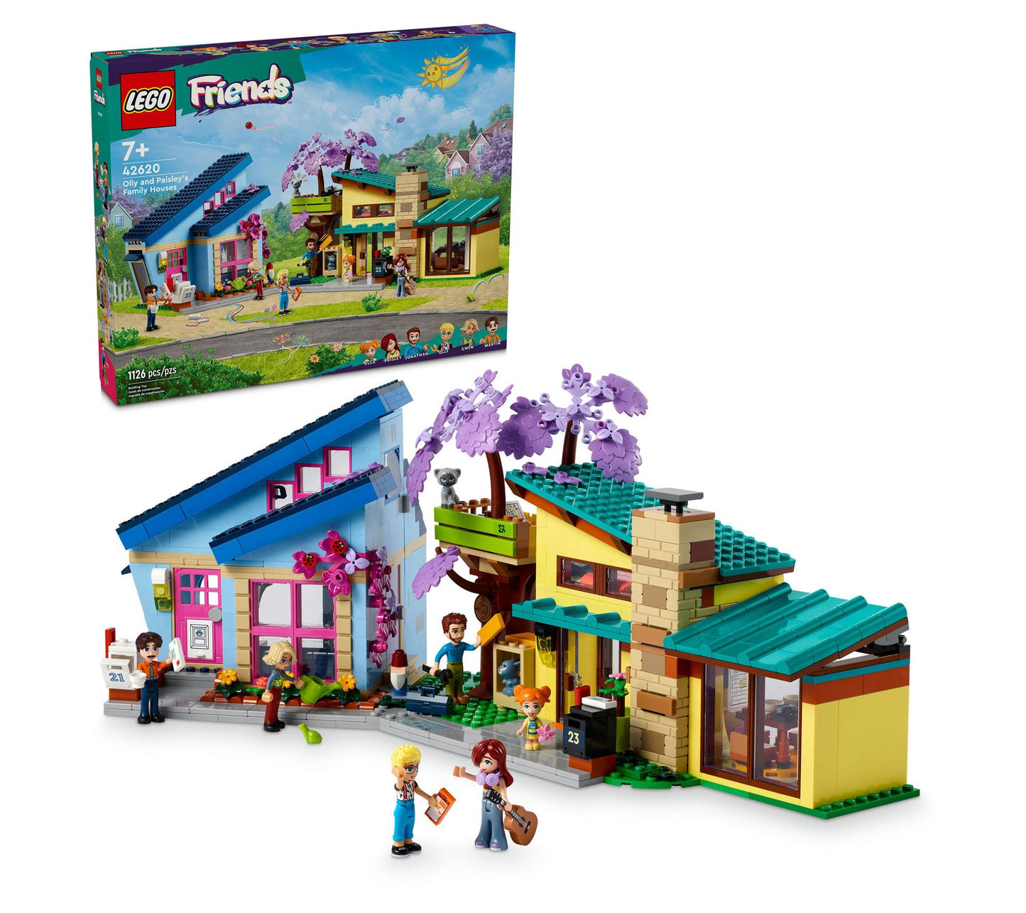 LEGO Friends 42620 Olly and Paisley's Family Houses - 1126 Pcs