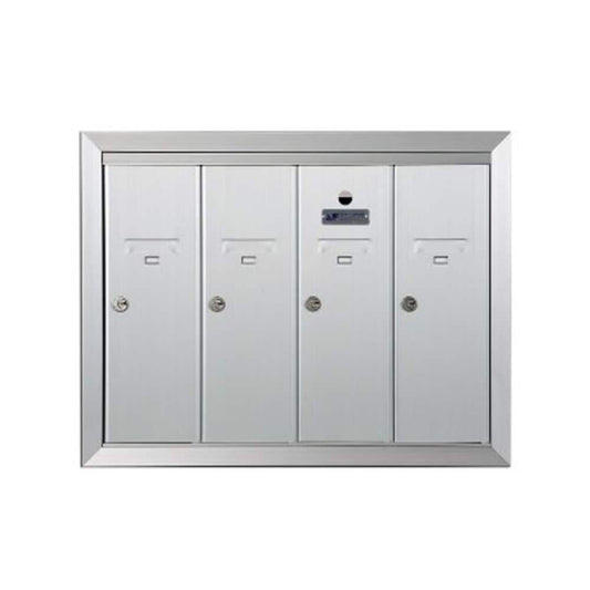 Florence Recessed Mount Silver Metal Standard Lockable Cluster Mailbox 1250-4HA